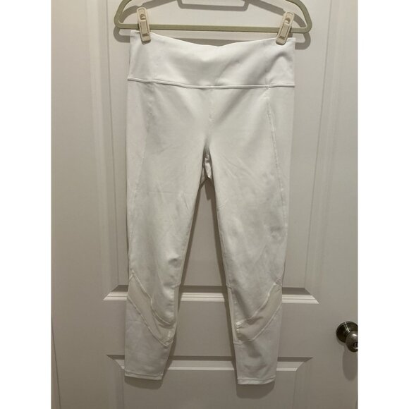 Athleta Eclipse 7/8 Tight Size LT White Mesh Panel Inside Pocket Yoga Fitness - Picture 1 of 11